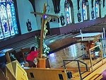 Woman Sneaks Into Church To Destroy The Crucifix

