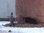 Worker Casually Demolishes A Smoke Stack
