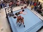 Wrestler Takes A Leap From The Very, Very Top Buckle
