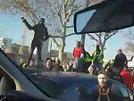 Yellow Vests Pummel A Cop Car On The Highway In Lyon

